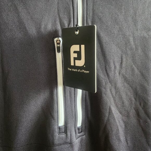 NWT Footjoy Mens Quarter Zip Heather Blocked Vest Sweater Golf Black Size M - Picture 4 of 10